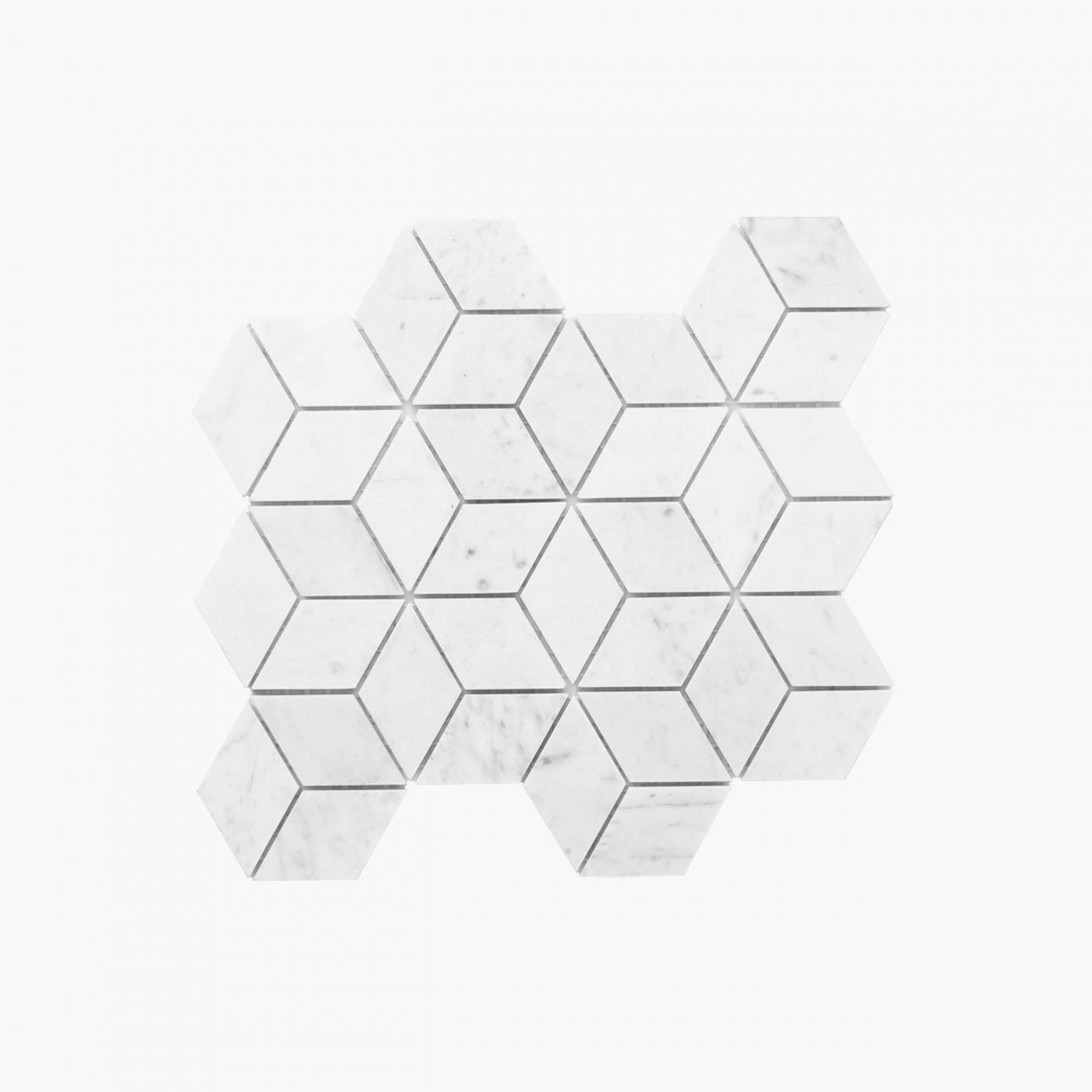 Marble Mosaic Diamond 45x78mm Honed White