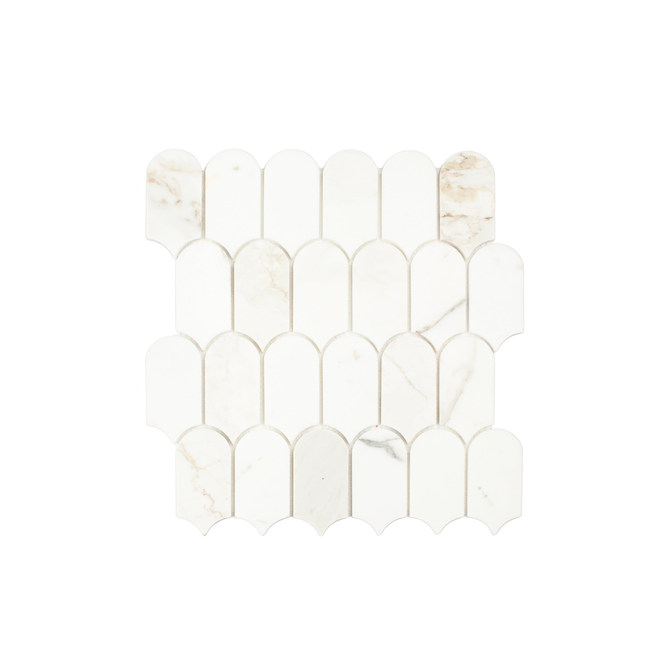 Marble Mosaic Feather 96x48mm Honed Calacatta Gold