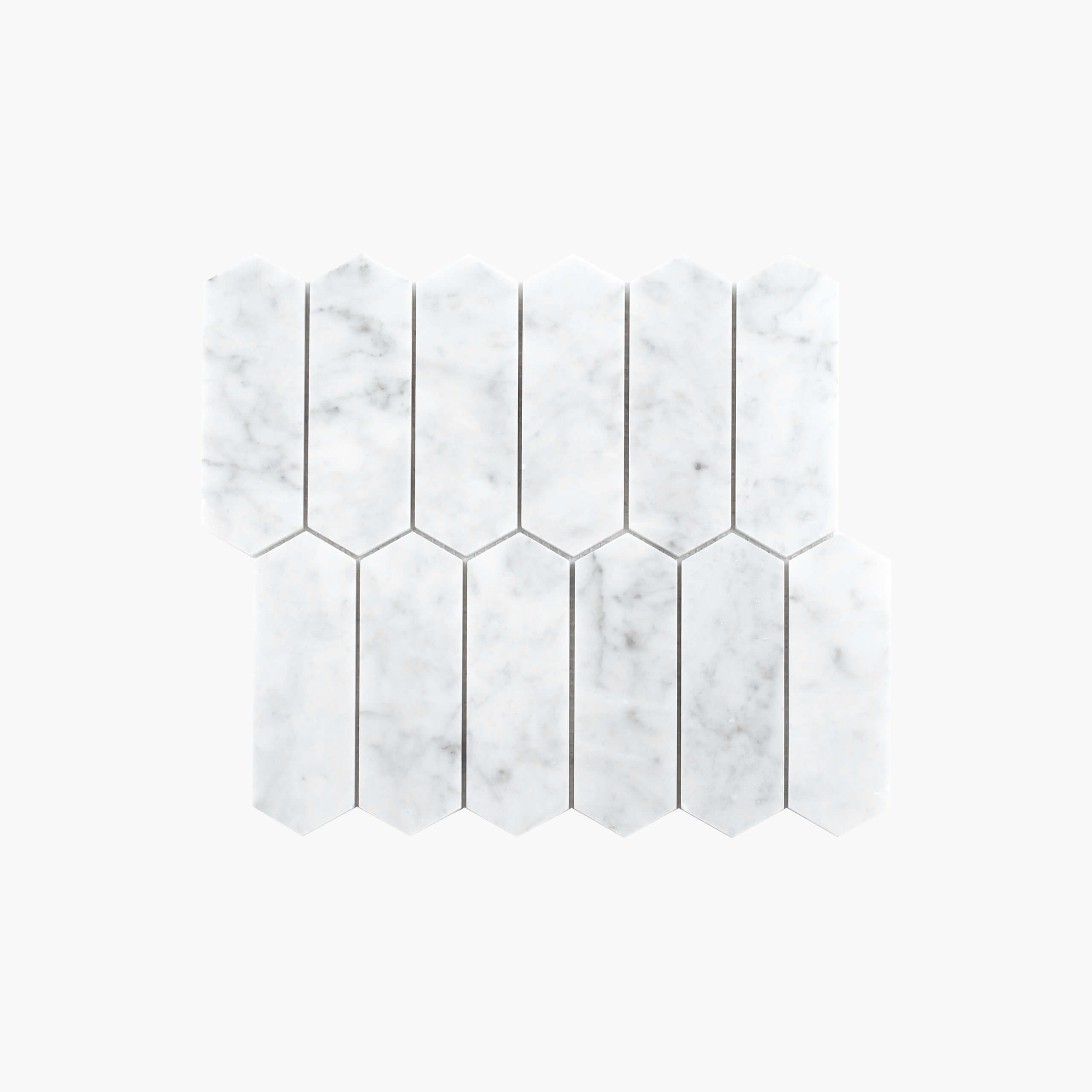 Marble Mosaic Long Hexagon 48x145mm Honed Carrara