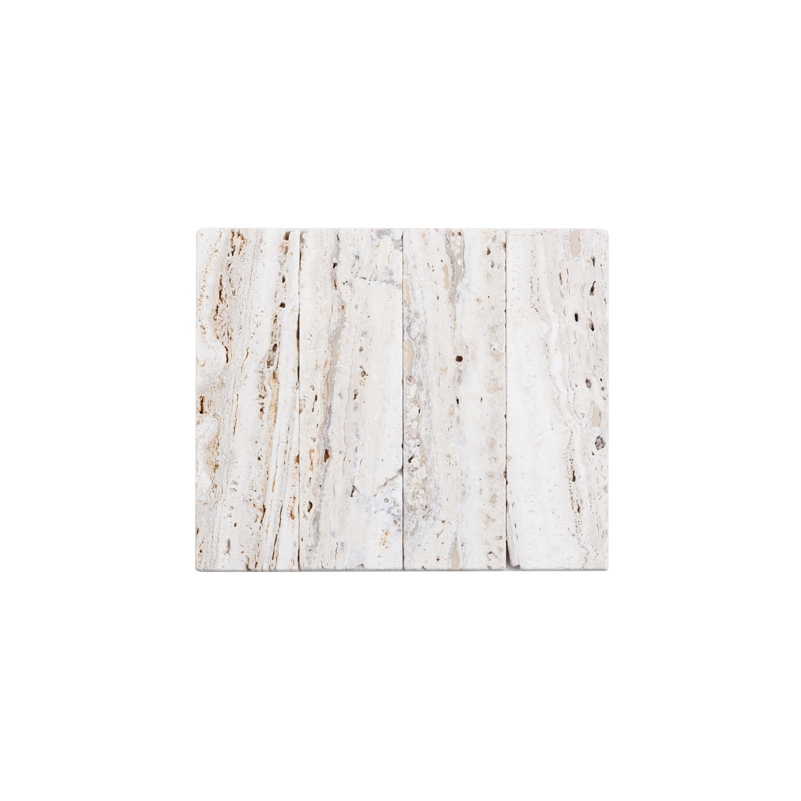 Marble Mosaic Rectangle 60x200mm Tumbled White Travertine