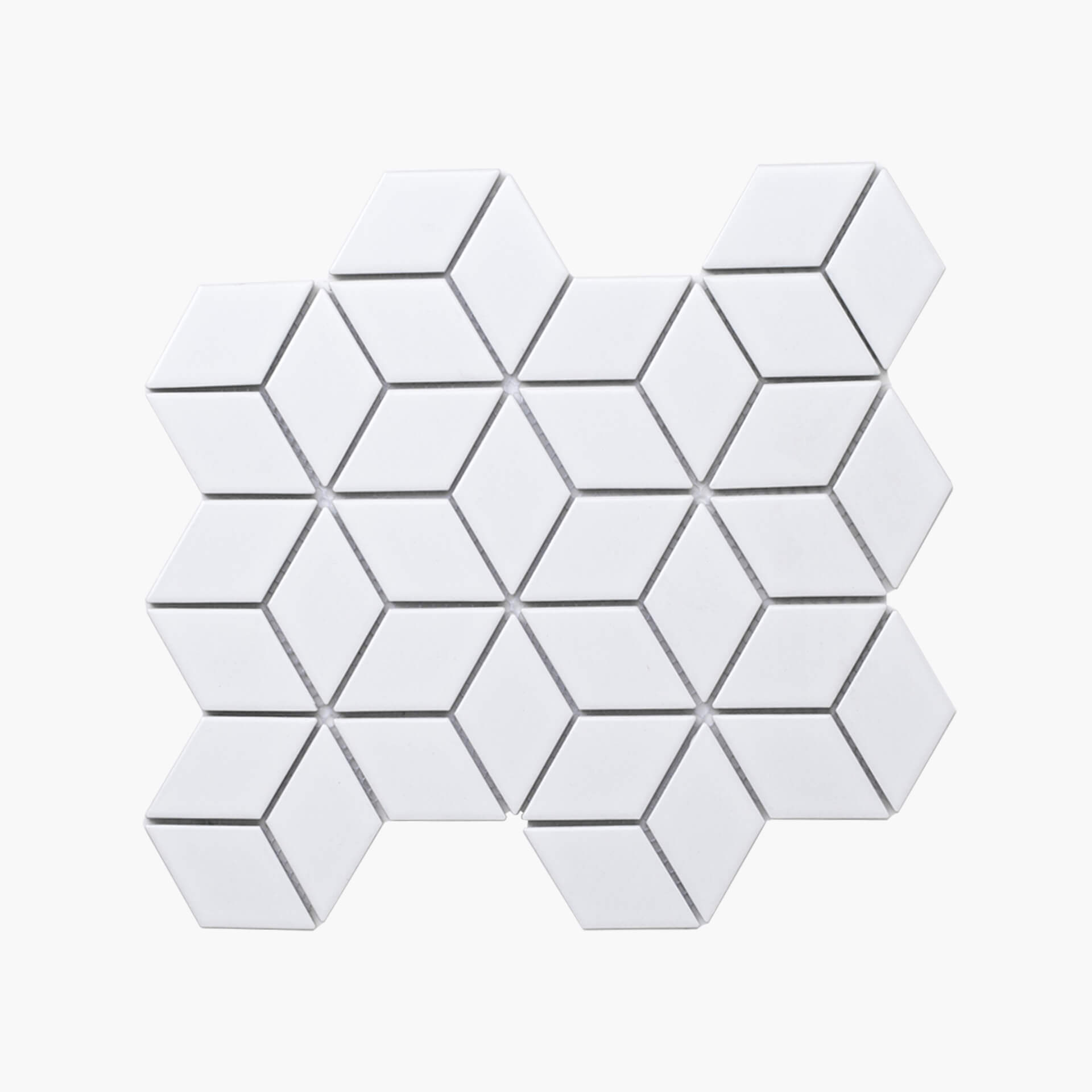 Porcelain Mosaic Diamond 83x48mm Matt White