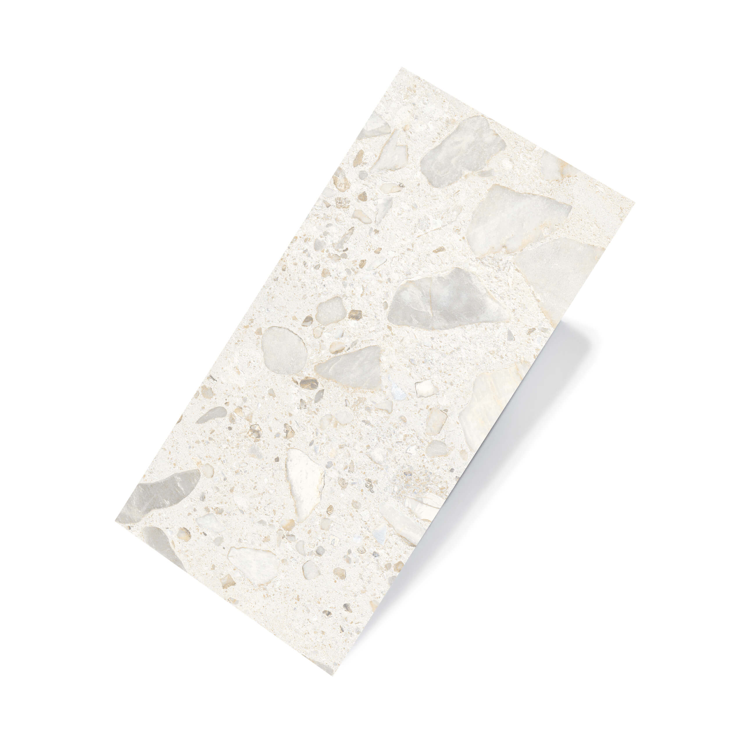 Sassi 600x300 Matt White Terrazzo Look Rectified