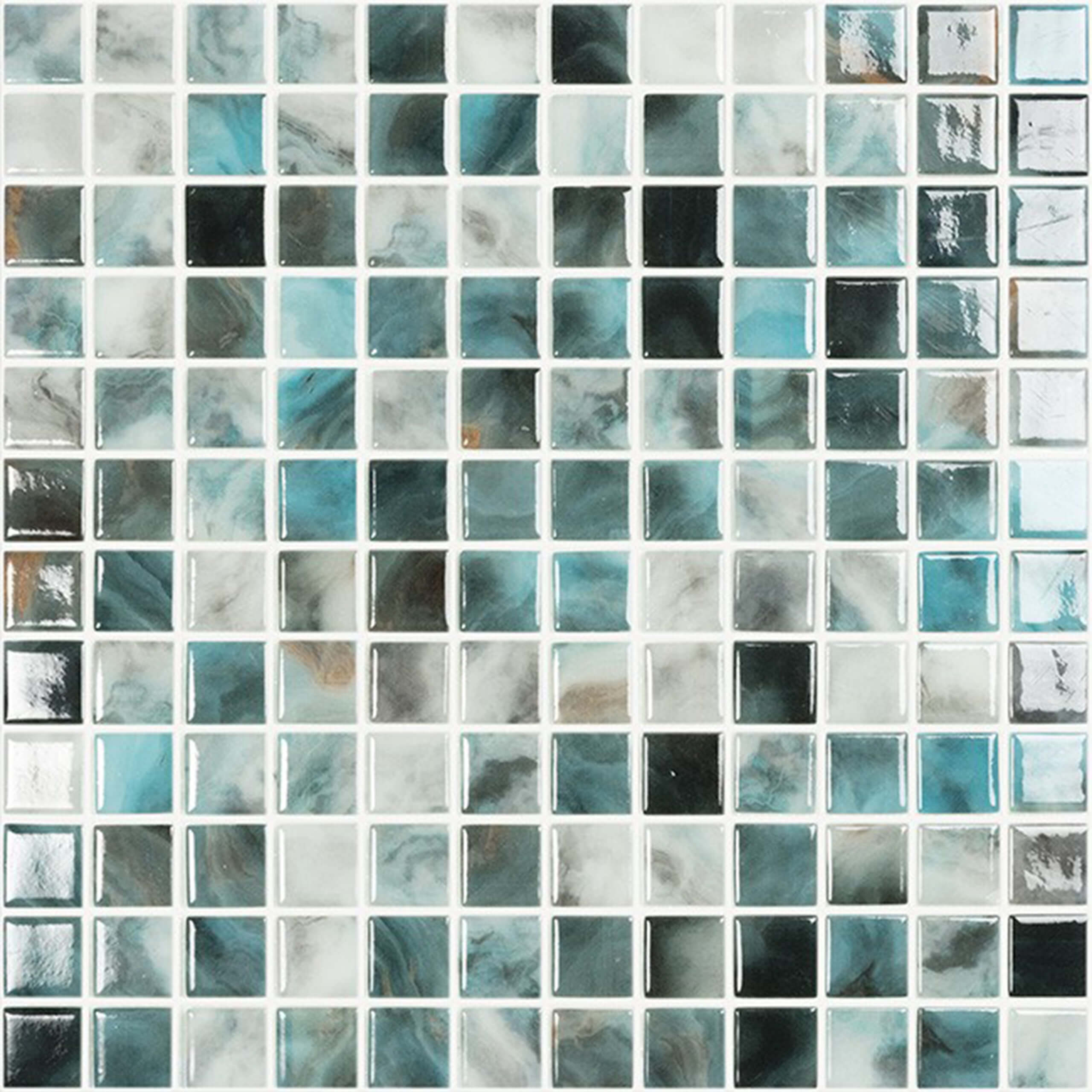 Vidrepur Mosaic Square 25x25mm Glass Gloss Air Force